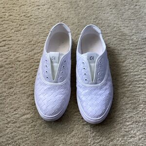 Cole Haan White Woven Sneakers